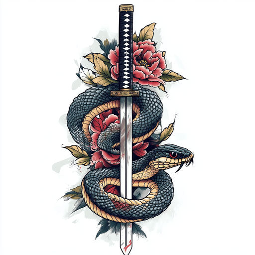 Beautiful flat tattoo sketch of yakuza back tattoo