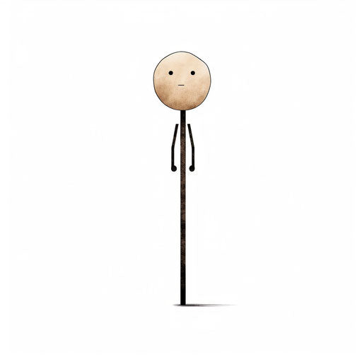 Minimalist style clipart of stick on white