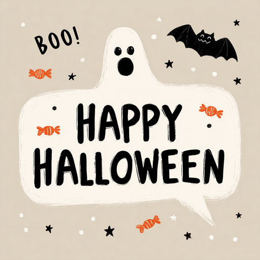 Playful Halloween Greeting with a Whimsical Ghost