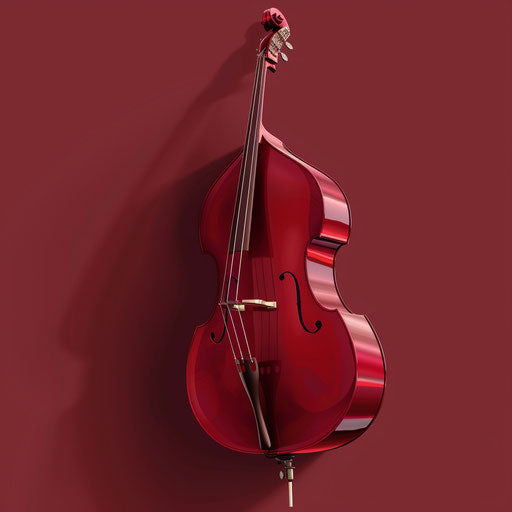 Flat maroon background with realistic bass clipart