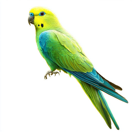 Realistic clipart of a parakeet, high resolution, isolated