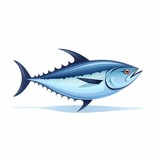 Minimalist tuna illustration on white background