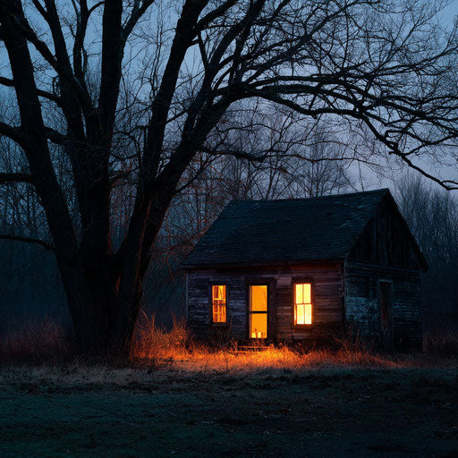 Mysterious Glow of an Abandoned Cabin