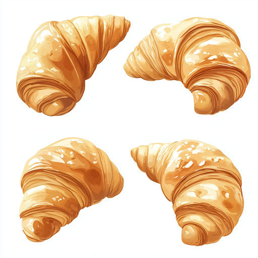 Realistic Croissants Clipart, High Resolution, Isolated