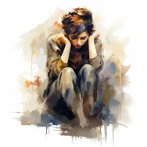 Depression clipart in the style of Impressionistic Art