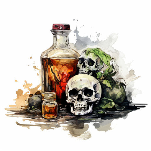 Impressionistic poison art on white background