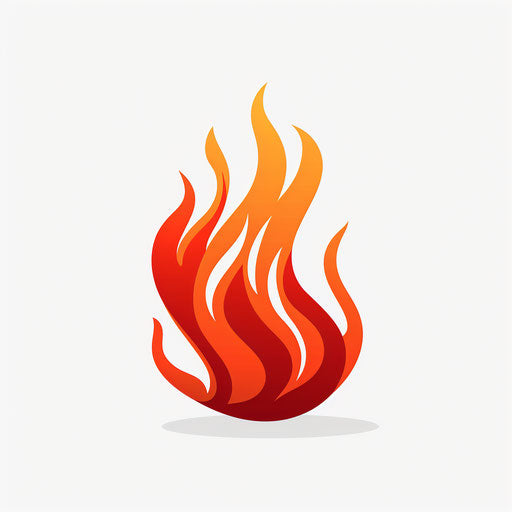 Minimalist fire illustration on white background