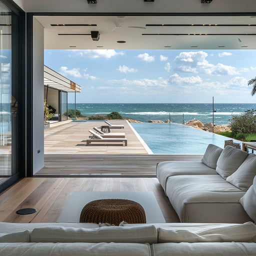 Modern beach house with sea view