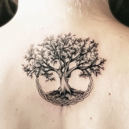 Irish fairy tree with Celtic symbols