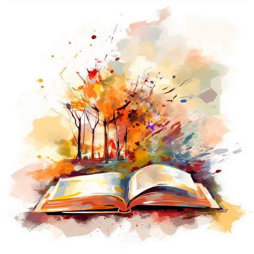 Book illustration in Impressionistic Art style on white background