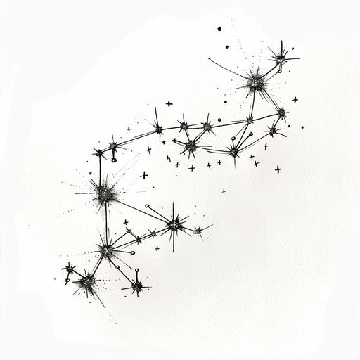 Delicate Aries constellation tattoo sketch