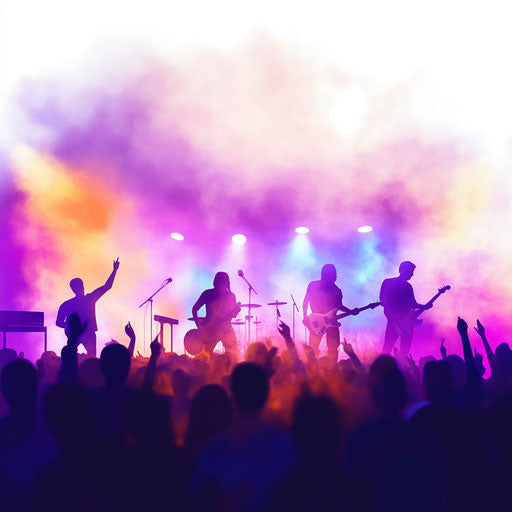 3D concert in photorealistic style with flat white background, isolated clipart