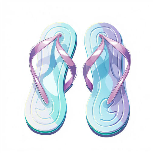 Flip flop illustration in Pastel Colors Art style, on white background