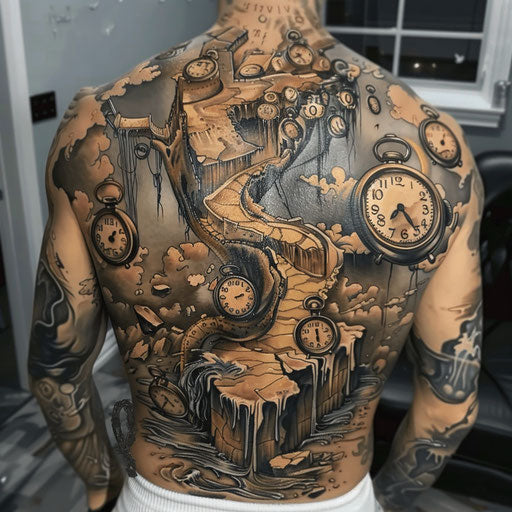 Melting clocks on floating islands