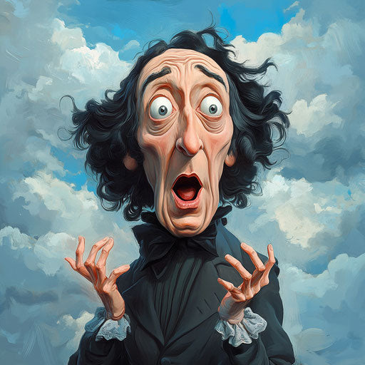 Humorous caricature of a George Sand clipart with human characteristics