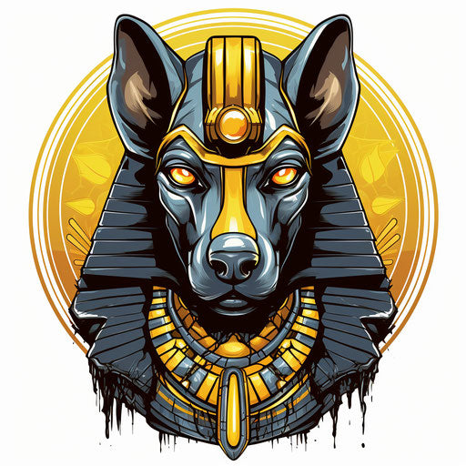 Egyptian pharaoh dog head in gothic style