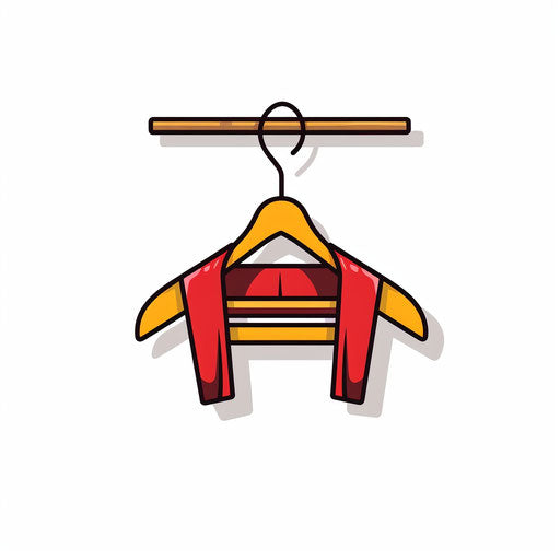 Minimalist style hanger clipart, on white background