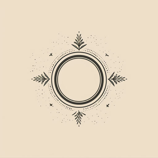 Vintage round logo with classic fonts on soft beige background