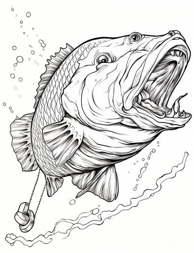 Fish with a hook in its mouth