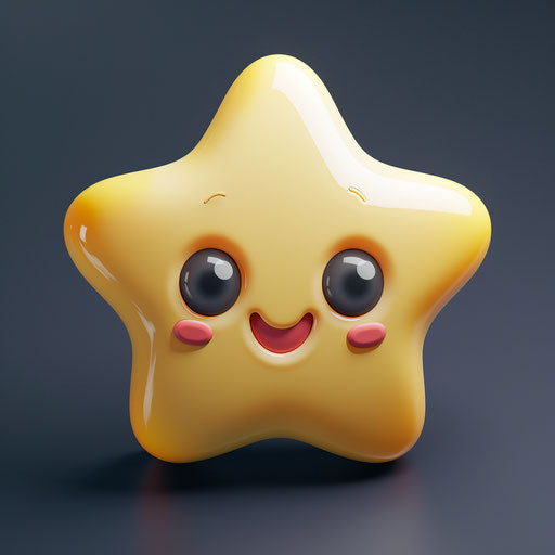 Sculpted emoji star sticker