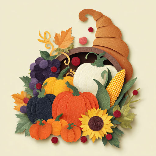 A symbol of abundance in a paper horn of plenty