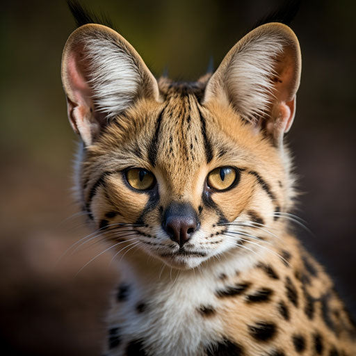 Close-up of a serval cat's face