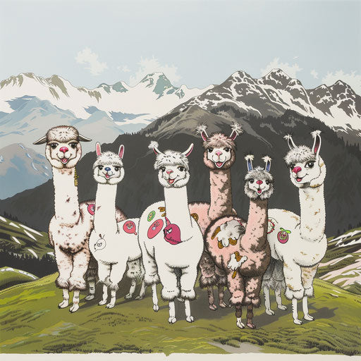 Playful alpacas in the Andes Mountains