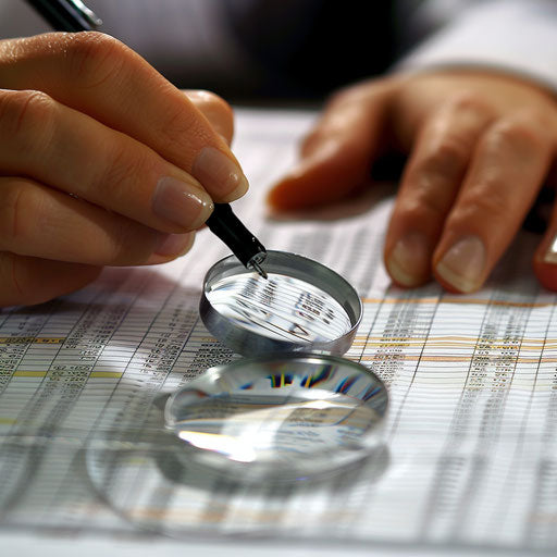 Auditor reviewing financial statements