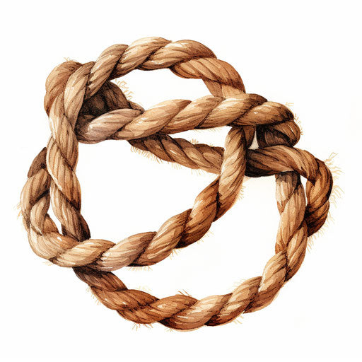 Rope clipart in the style of Oil painting, on a white background
