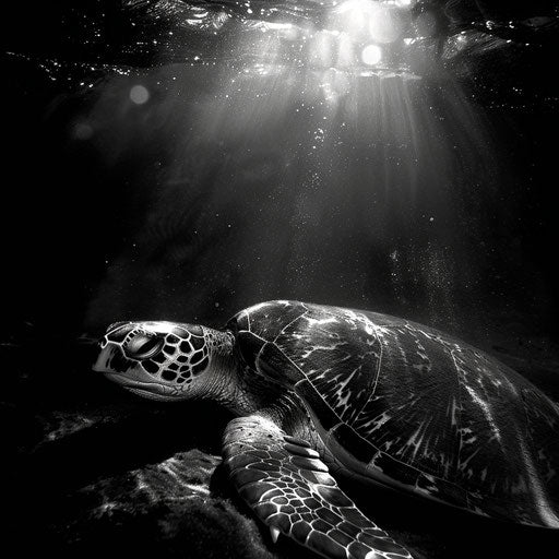 Sea turtle basking in warm tropical waters