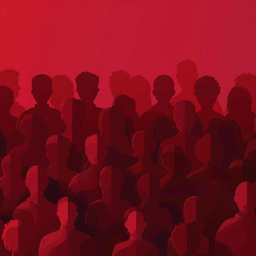 Deep maroon flat backdrop highlighting diversity clipart