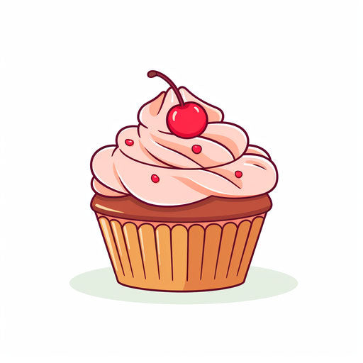 Minimalist cupcake illustration