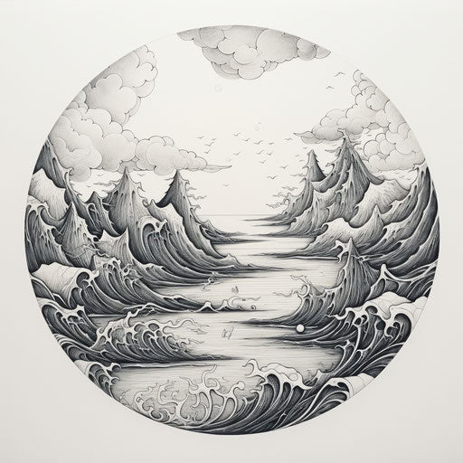 Land and sea in a circle, alien world style, commission for