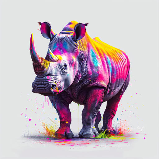 Realistic rhino clipart on flat white background