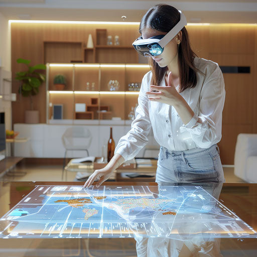 Business images with a high-tech touch, featuring augmented reality in product development