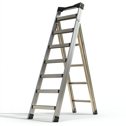 Realistic depiction of a step ladder, high resolution, isolated