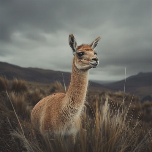 Vicuña with regal pose in the highlands