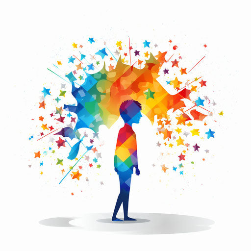 Autism illustration in a minimalist style, on a white background