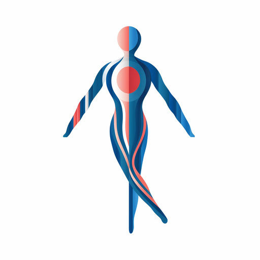 Minimalist-style clipart of the human body, on white background