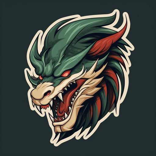 Dragon tail sticker vector eps 7, kōji morimoto style