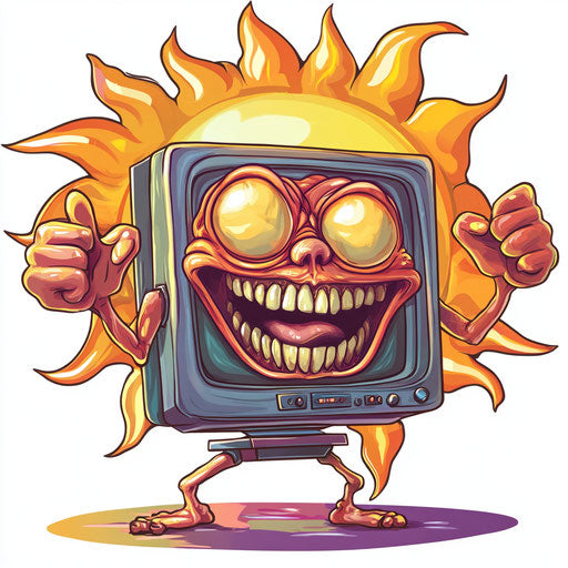 Humorous caricature of a TV caricature clipart