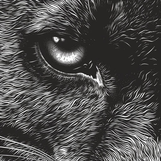 Black panther, close-up of eyes and fur texture