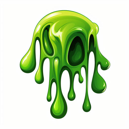 Illustration of a slime in the style of Chiaroscuro Art on a white background