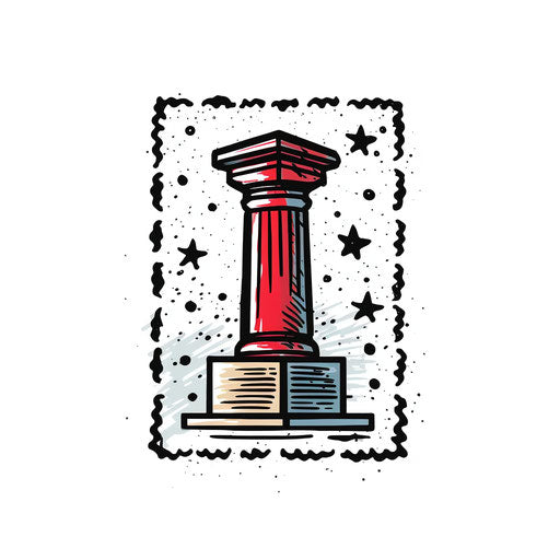 Minimalist stamp clipart on a white background