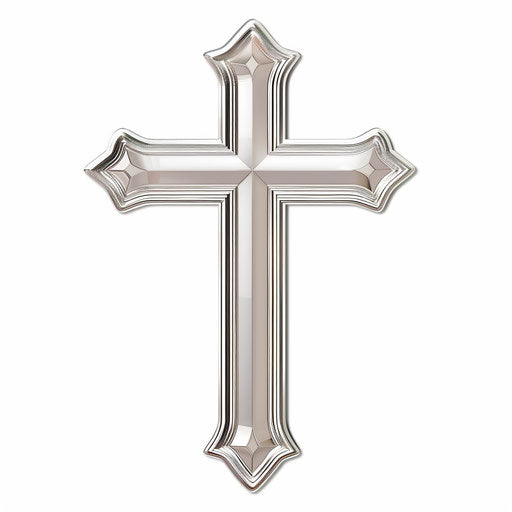 Realistic clip art cross on flat white background