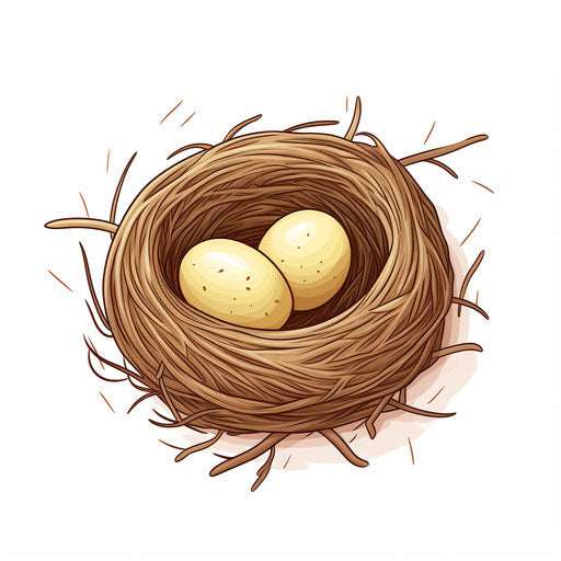 Minimalist style clipart of nest, on white background