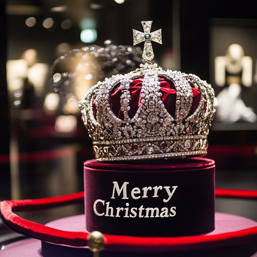 Royal crown with 'Merry Christmas' in sparkling jewels