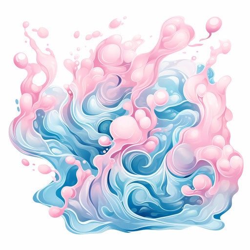 Water illustration in the style of Pastel Colors Art, on white background