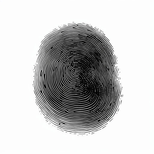 Fingerprint clipart in the style of Chiaroscuro Art, on a white background