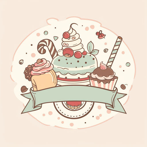 Whimsical logo for a bakery or sweet shop